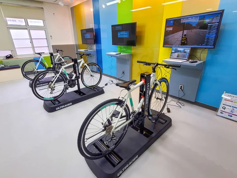 Ultiracer bicycles installed in a school training space