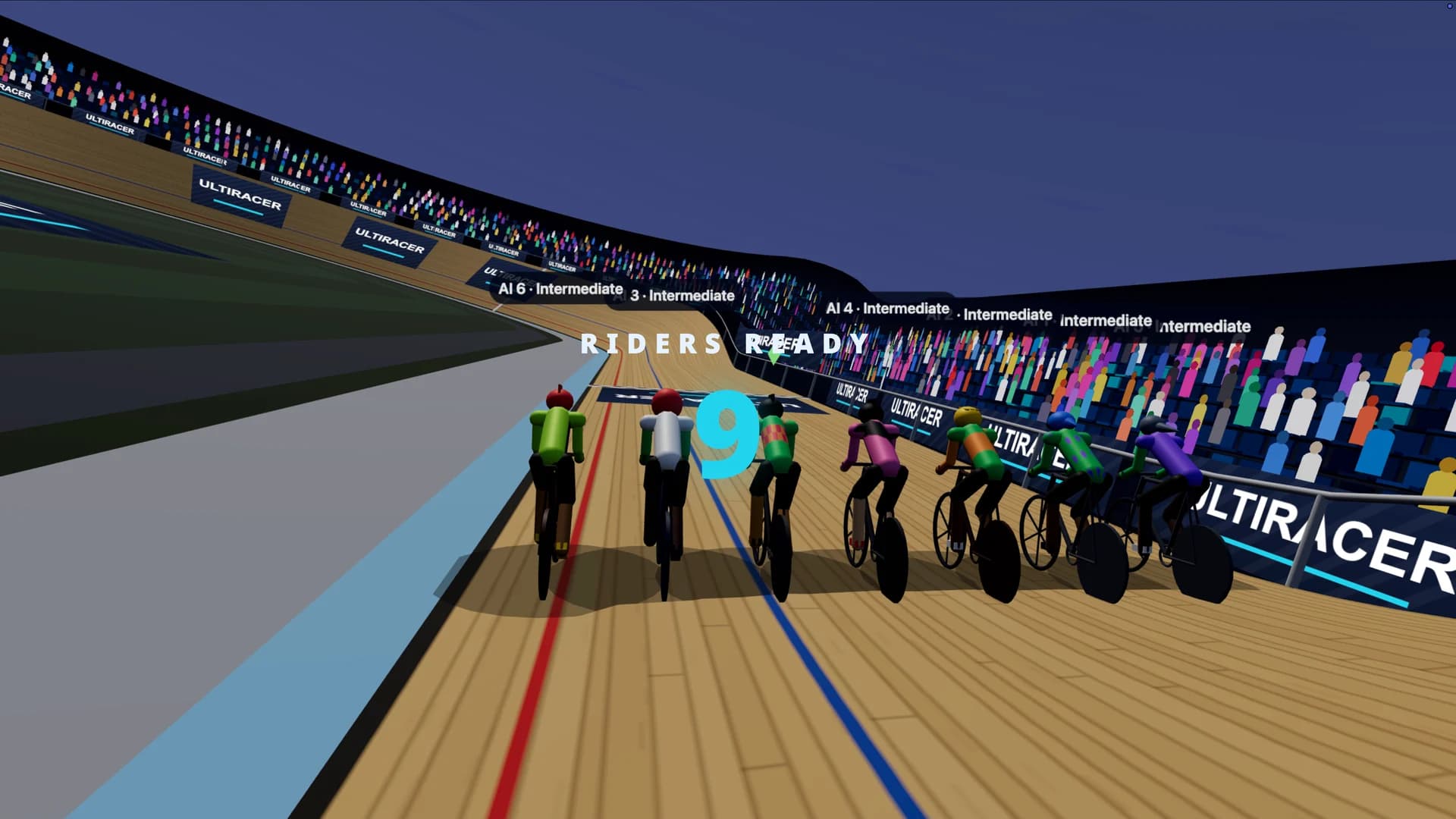 Ultiracer velodrome — keirin race on the kiosk