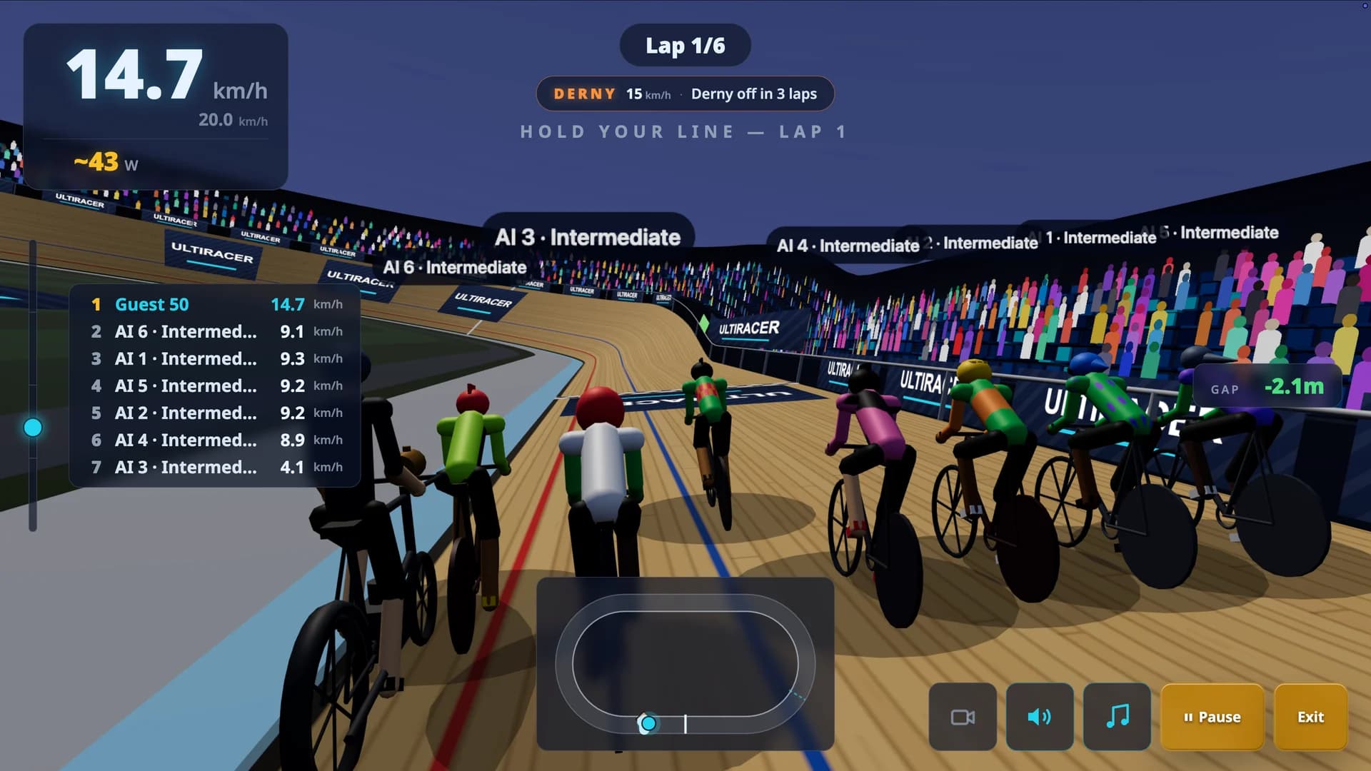 Keirin — the field riding the derny line