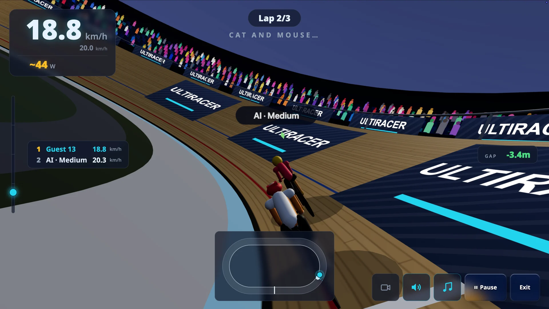 Banked turn — racing lines through the curve