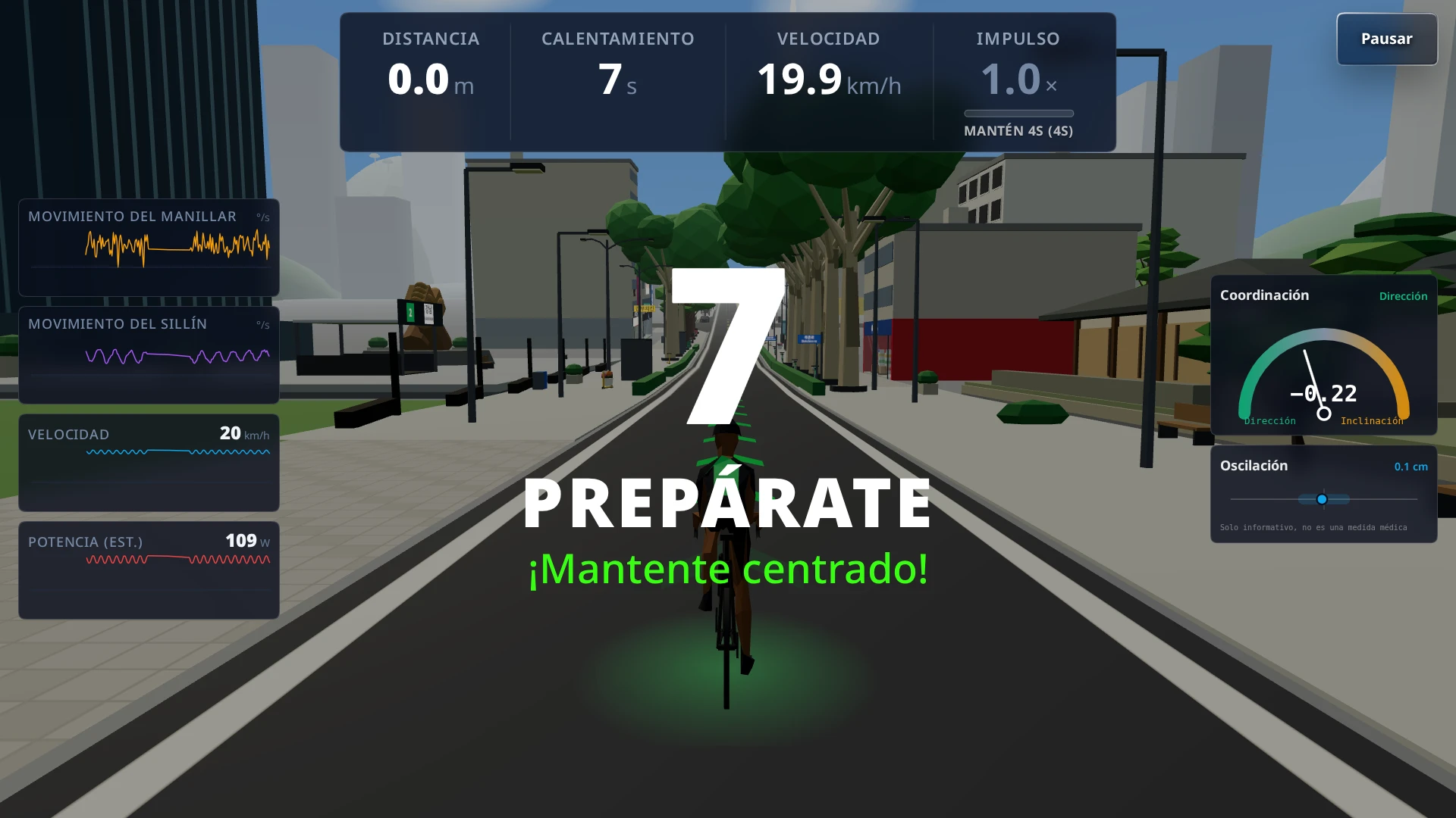 Calentamiento de Perfect Racer Calentamiento de Perfect Racer en una calle de Seúl: un gran 7 marca la cuenta regresiva sobre las palabras «PREPÁRATE» y «¡Mantente centrado!»